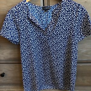 The Limited blue polka dot shirt sleeved blouse